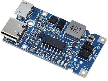 Модуль зарядки LX-LIFC1-N 3S 12,6В, 3.7В літієвих батарей, microUSB/type-C, підтримка швидкої зарядки (QC), фото 2