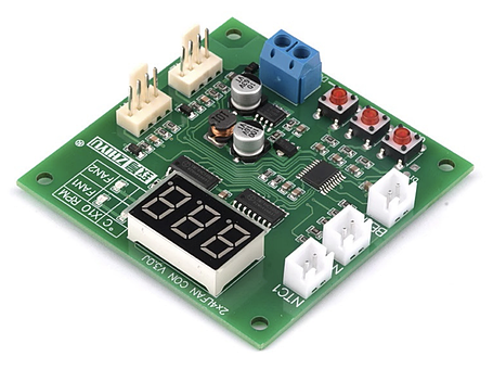 ШІМ контролер - керування охолодженням на 2 вентилятори, 8-60В, з термодатчиком і біпером, фото 2