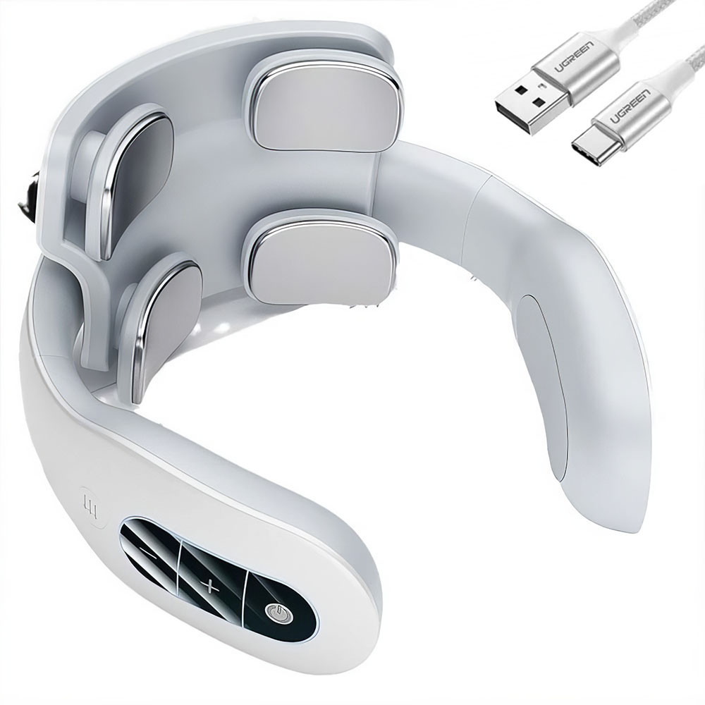 Міостимулятор масажер для шиї з USB, 1200 мАг, MD066 / Вібромасажер електроімпульсний / Розумний масажер, фото 1