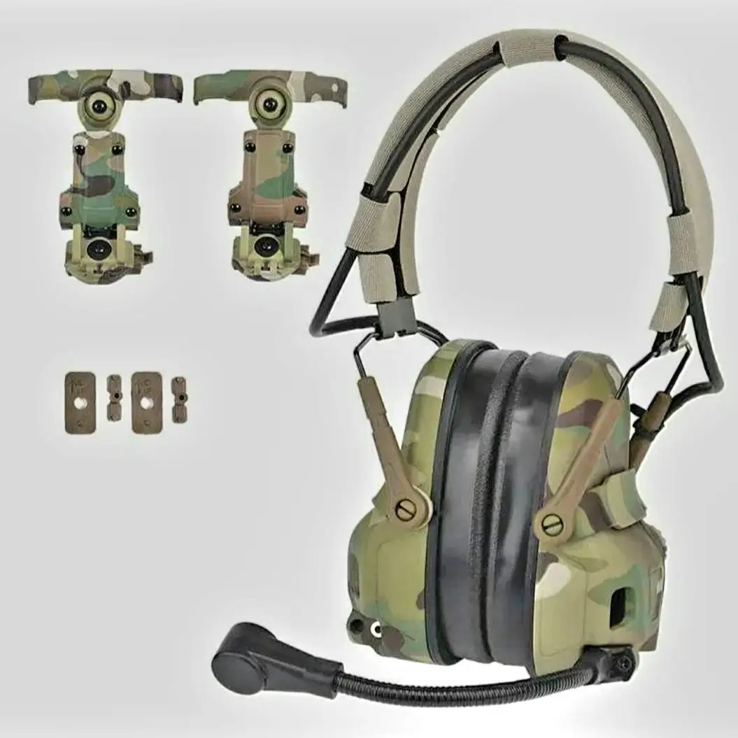 Військові активні навушники Wosport HD-17-CP GEN 6 + Bluetooth + мікрофон з шумопоглинанням (Мультикам)