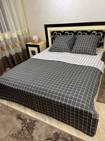 Комплекти постільної білизни сімейний розмір темно-сірий, фото 1