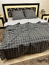 Комплекти постільної білизни сімейний розмір темно-сірий, фото 2