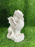 Декоративна скульптура білого дракона для саду, фігура садова дракон ручного розпису
