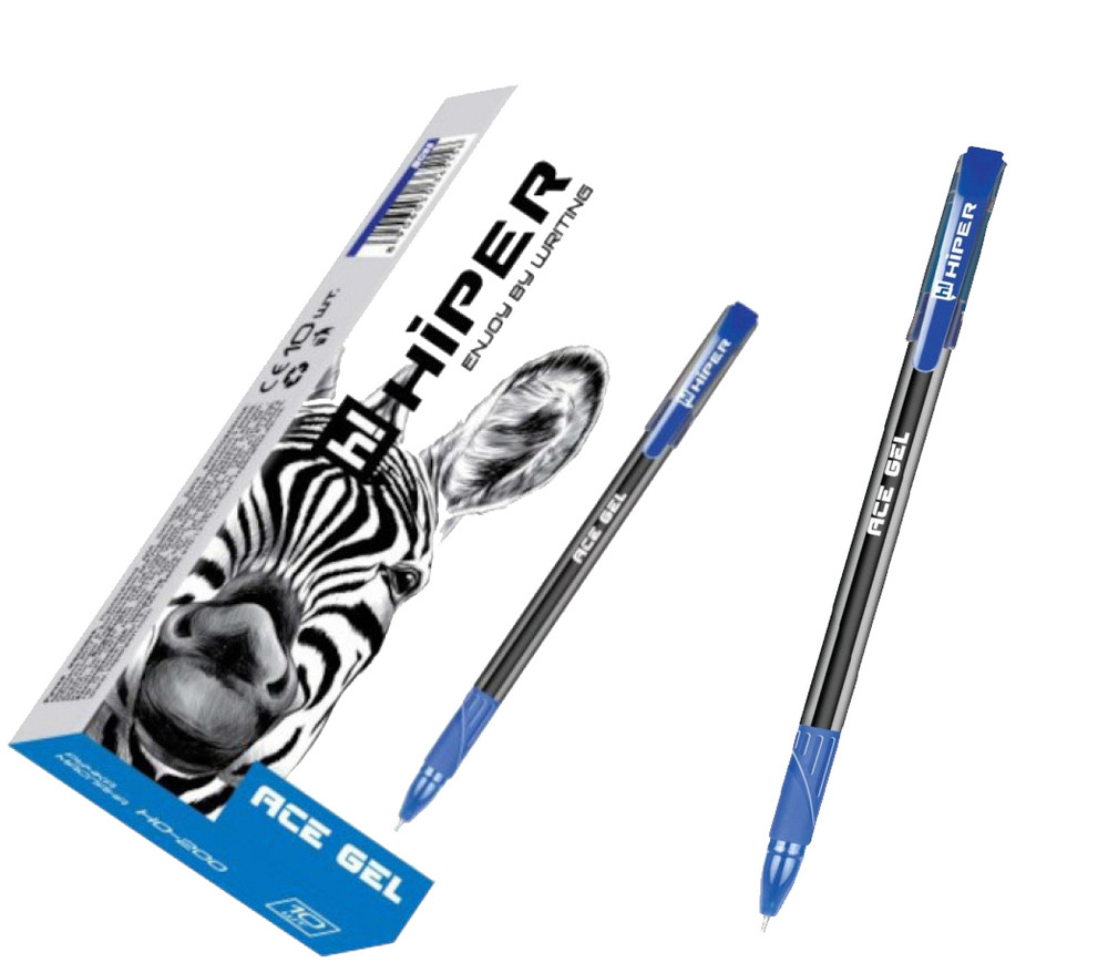 Ручка гелева синя 0,6 мм Hiper Ace Gel HG-125ОЛОГ10 шт./пач.