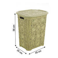 Пластикова ємність для білизни LACE,бежевий SNMZ, фото 2