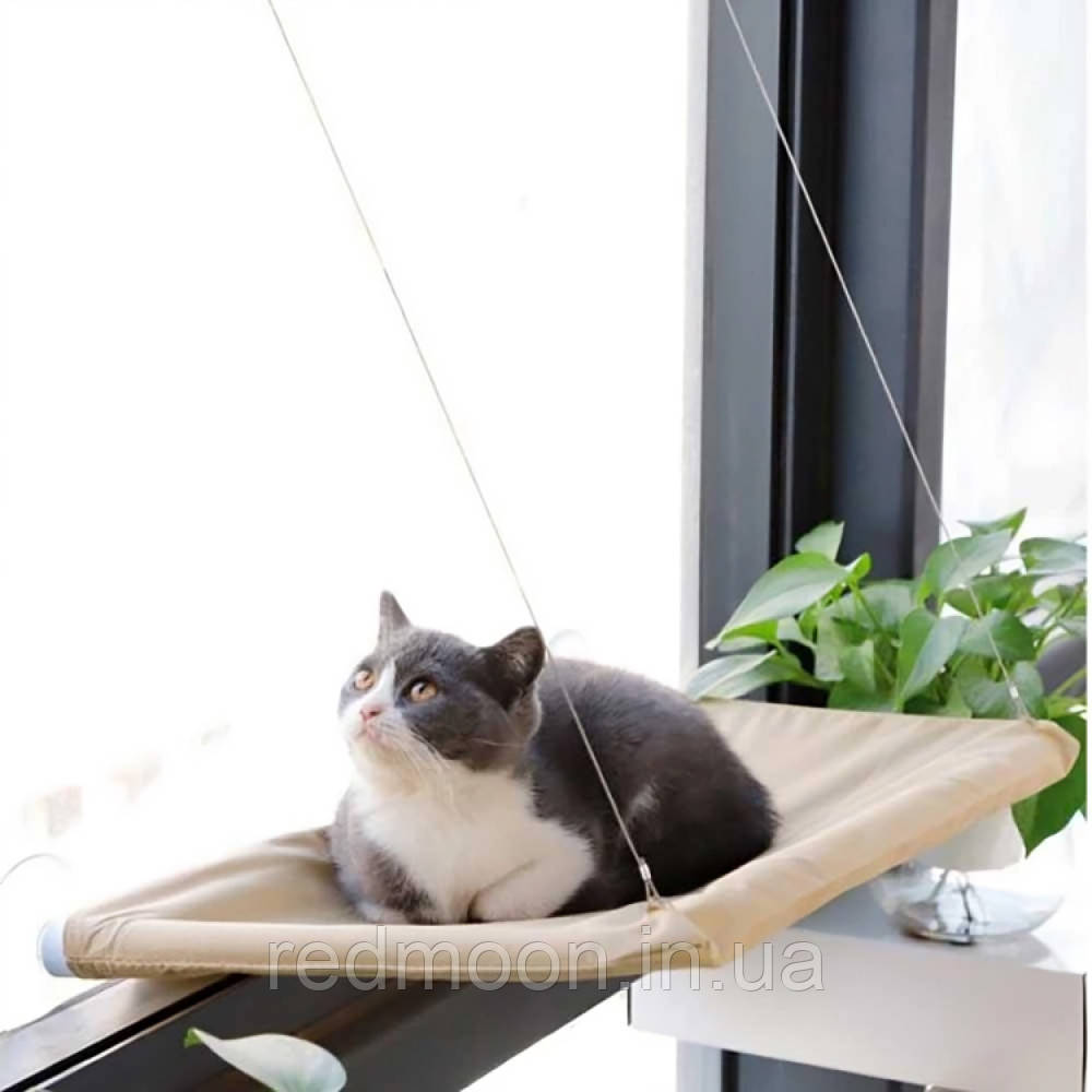 Підвісна лежанка на вікно для кота Sunny Window Seat Cat Bed / Підвісний гамак для котів на вікно, фото 1