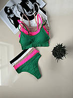 Трикотажний комплект білизни  топік і трусики стрінги