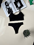Трикотажний комплект білизни  топік і трусики стрінги, фото 3
