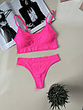 Трикотажний комплект білизни  топік і трусики стрінги, фото 2