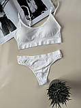 Трикотажний комплект білизни  топік і трусики стрінги, фото 5