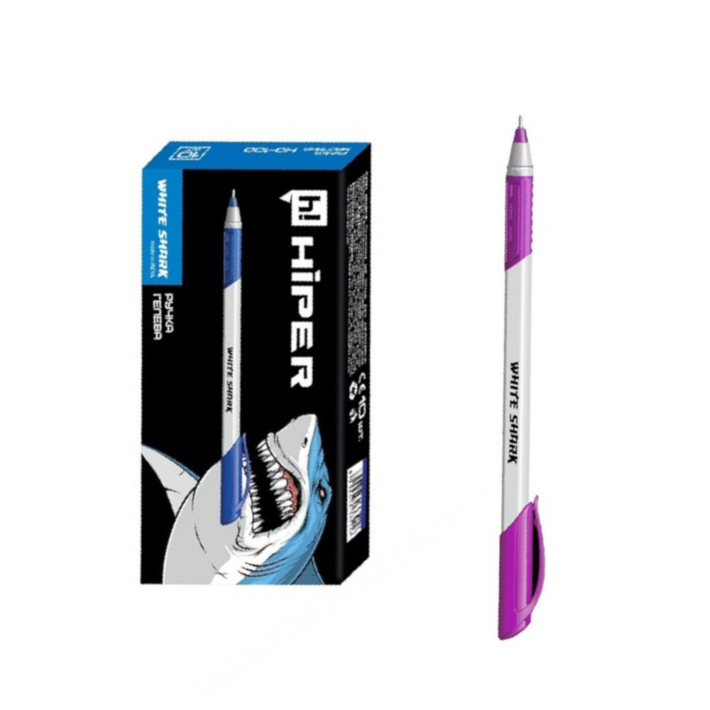 Ручка гелева фіолетова  0,6мм Hiper White Shark HG-811  //10шт/уп