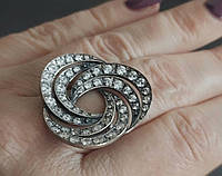 Серебряное кольцо с чернением и вставкой кубический цирконий
