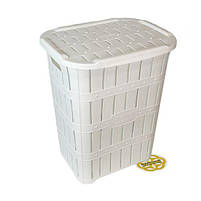 Кошик з пластику в ванну кімнату BAMBU, білий SNMZ, фото 3