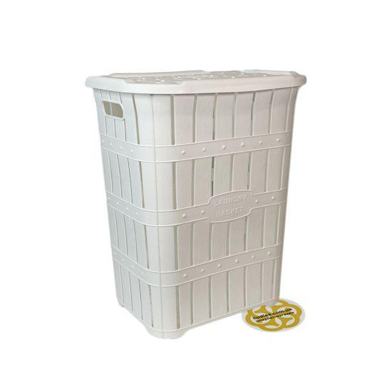 Кошик з пластику в ванну кімнату BAMBU, білий SNMZ, фото 1