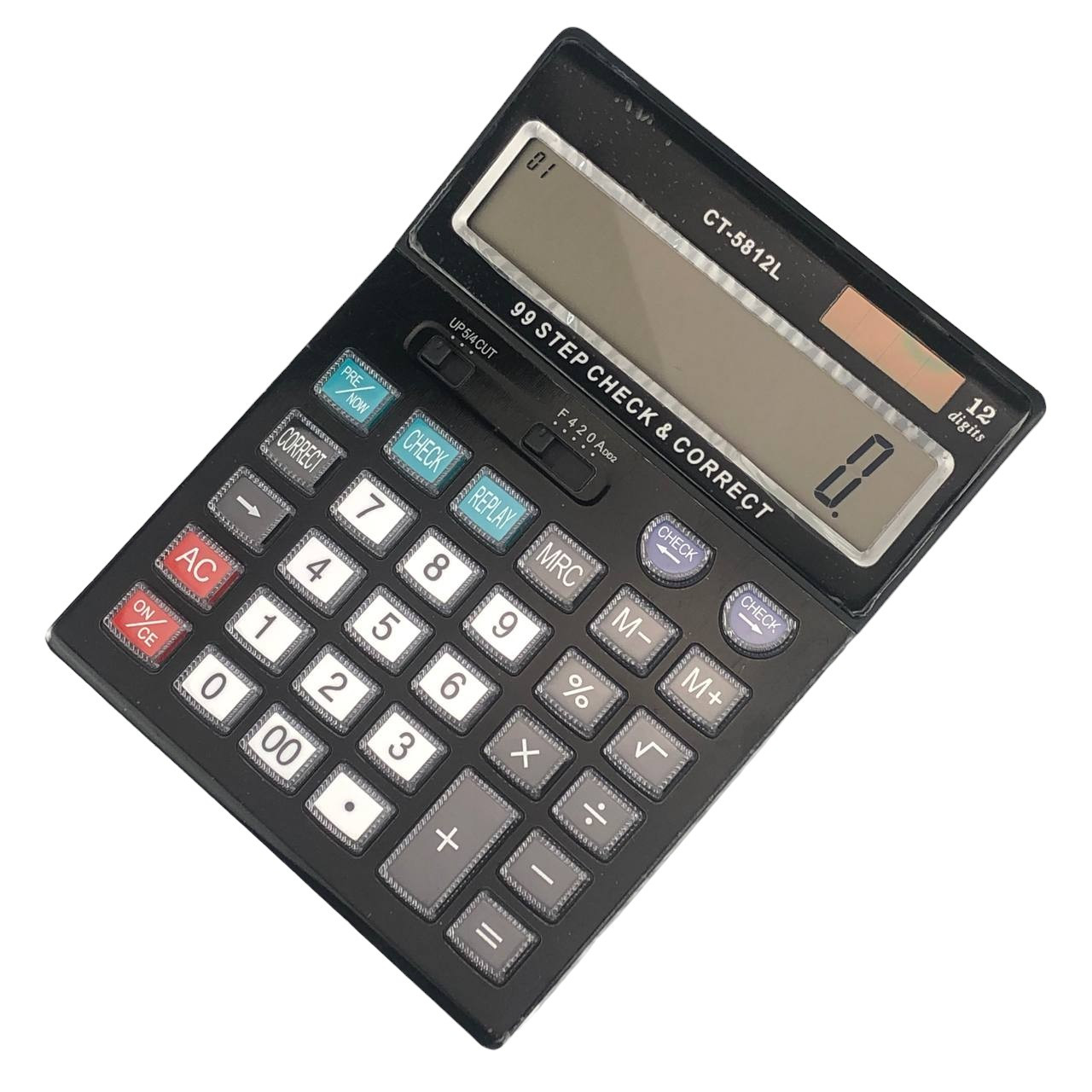 Калькулятор електронний СT-5812L на батарейках та сонячній панелі 15х20 см, фото 1