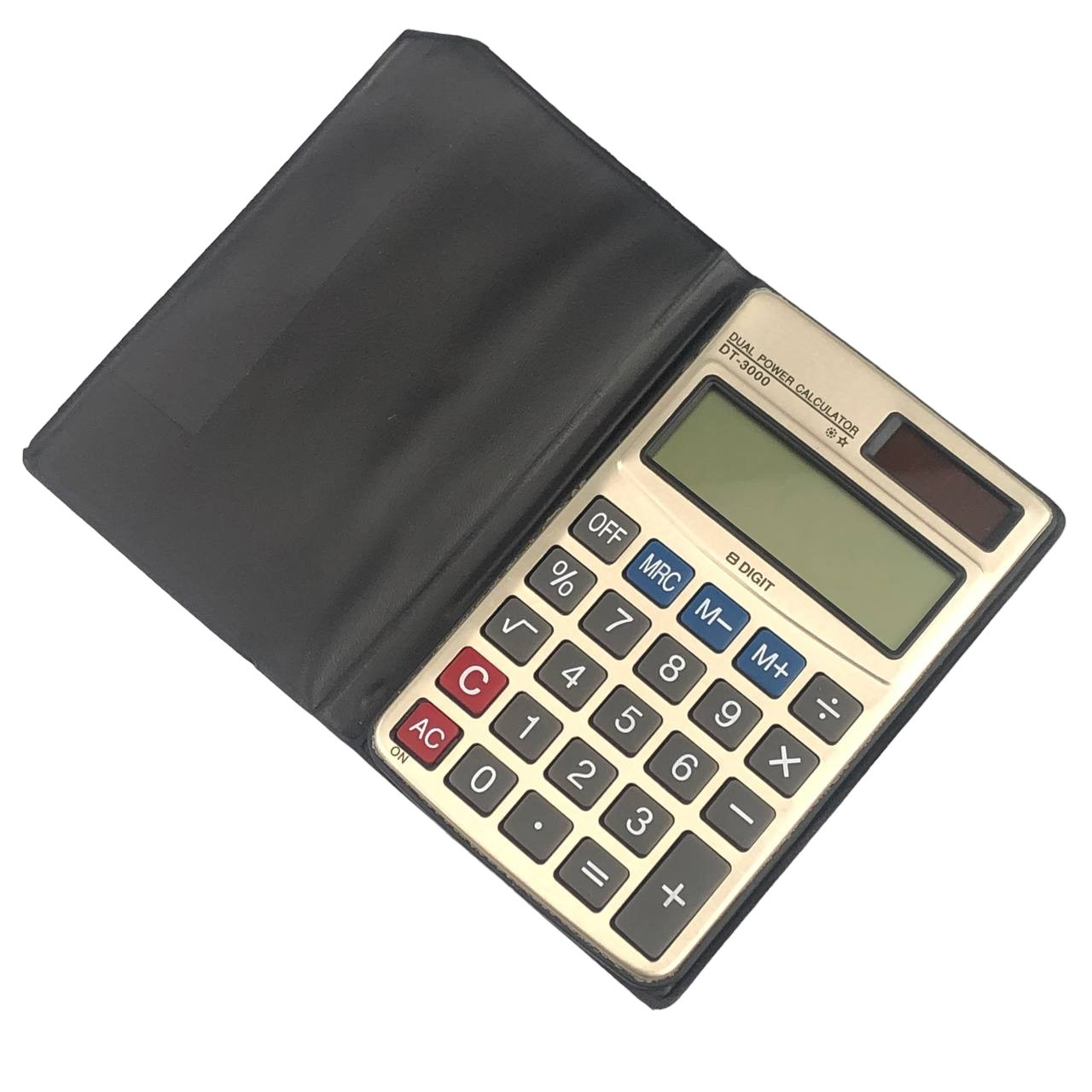 Калькулятор карманний DT-3000 в чохлі на батарейці і сонячній панелі 6х10,5 см, фото 1
