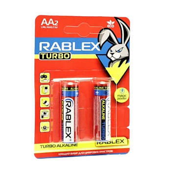 Батарейки Rablex Turbo Alkaline LR6 лужна комплект 2 шт