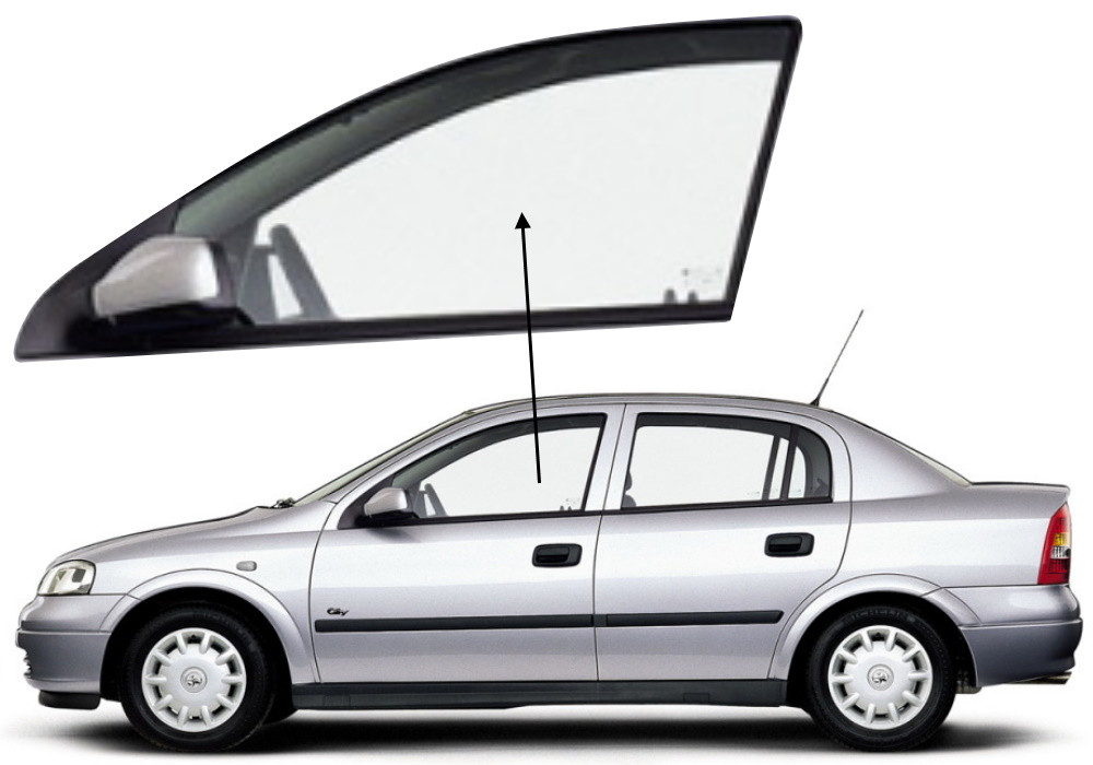 Бічне скло Opel Astra 1998-2004 G передніх дверей ліве