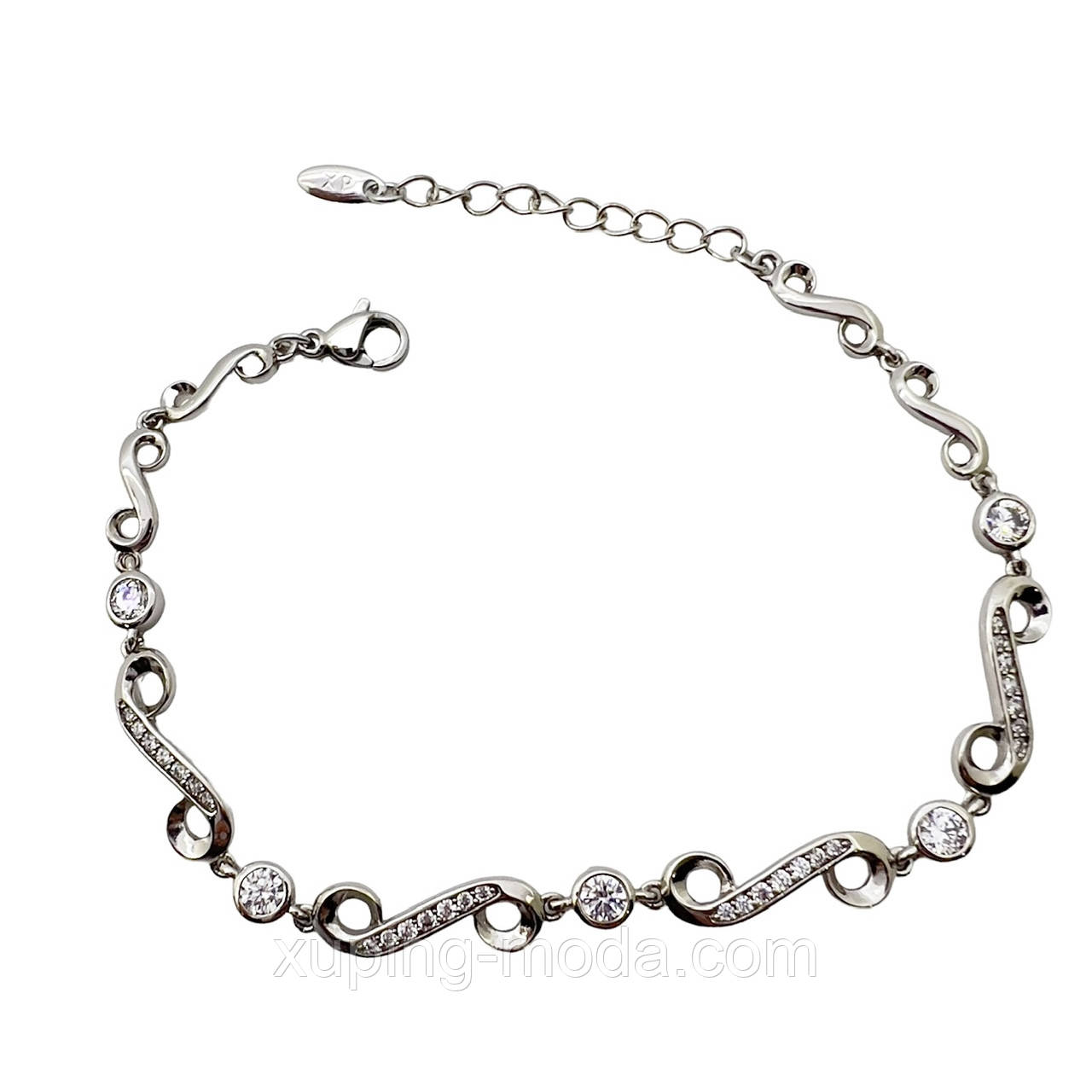 17+3 см х 5 мм. Браслет ксюпінг. Родій, фото 1