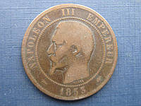 Монета 10 сантимов Франция 1853 А Париж Наполеон III