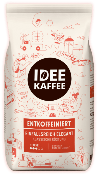 Кава в зернах IDEE Kaffee Entkoffeinert, 750г