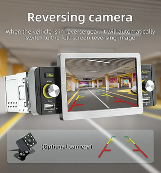 Автомагнітола 1 DIN MP5 Podofo 158 W Window CE Bluetooth сенсорний екран 5" CarPlay AndroidAuto + КАМЕРА 1п