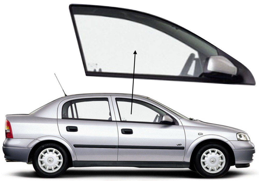 Бічне скло Opel Astra 1998-2004 G передніх дверей праве, фото 1