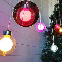 LED гірлянда штора Куля в кулі 8шт, 3х0,8м, двокольорові лампи, Мультиколор
