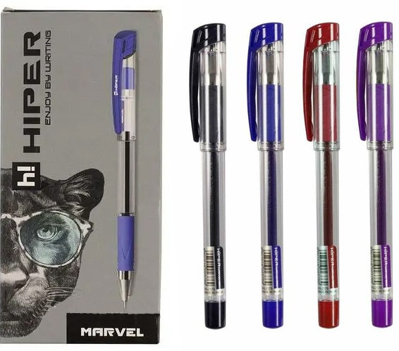 Ручка гелева фіолетова 0,6мм Hiper Marvel HG-2175 //10шт/уп