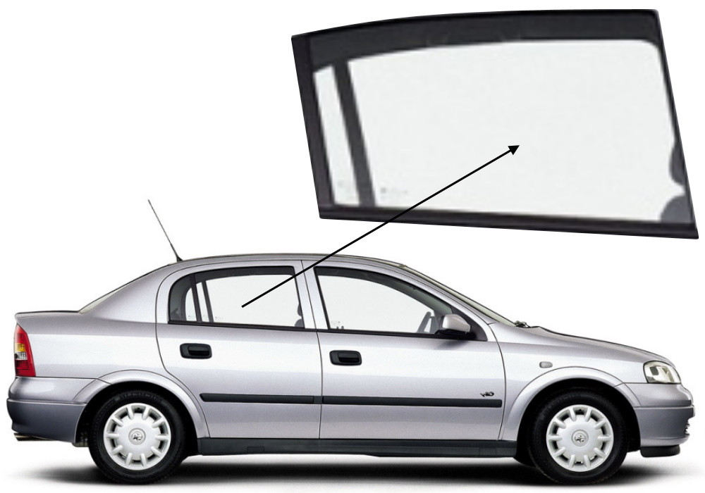 Бічне скло Opel Astra 1998-2004 G задніх дверей праве, фото 1