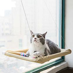 Лежанка для кота на вікно 55x35см, Sunny Window Seat Cat Bed / Підвісна лежанка для котів / Віконний гамак