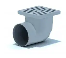ТА1110 Трап 110/90 ° кутовий  з ПЛАСТ. решіт. 150*150 мм СІРИЙ {30}