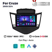 Штатная магнитола Chevrolet Cruze 2 (2009-2014) M160 (2/32 Гб), HD (1280x720) QLED, GPS + CarPlay