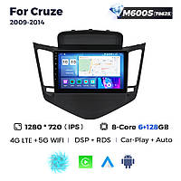 Штатная магнитола Chevrolet Cruze 2 (2009-2014) M600 (6/128 Гб), 2K (2000x1200) QLED, GPS + 4G + CarPlay