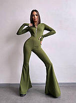 Комфортний жіночий комбінезон з брюками кльош Db5849, фото 4