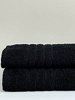 Рушник махровий 70х140 (420 гр/м², нитка-20/2) Black чорний 100% бавовна