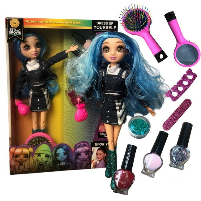 Лялька Rainbow Shining Doll велика лялька для дівчаток 30 см з набором для манікюру