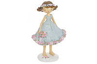 Декоративная статуэтка Девочка в платье с розами, 19,5см