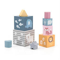 Дерев'яні кубики-пірамідка Viga Toys PolarB Сортуємо та складаємо (44016) (розвиваюча іграшка), фото 3