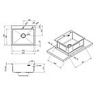 Набір Кухонна раковина глибока Kroner KRP Schwarze 6050HM PVD з кошиком та гнучким змішувачем, побутова мийка, фото 7