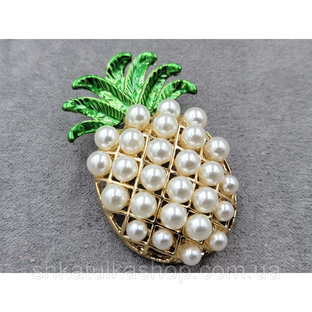 Брош Ананас 2.8*4.5см золото, фото 1