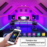 Світлодіодна стрічка SMD 5050 RGB LED 5 м IP65 з bluetooth wifi контролем. RG-443 підключення 220V