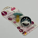 Пустушка латексна з круглою соскою природньої форми (2 шт) Вишенька 0-6 міс Nip Синій, фото 2