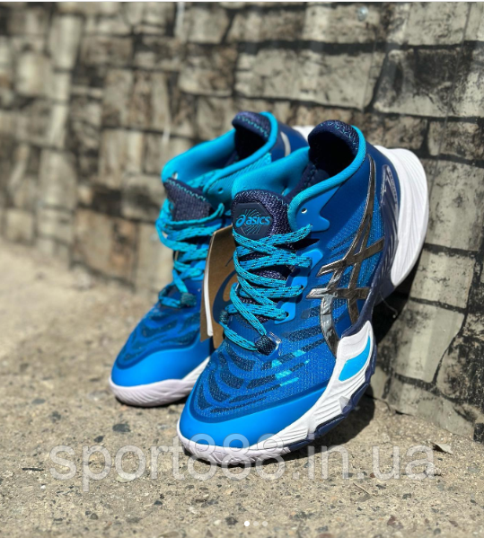 Волейбольные кроссовки синие Асикс Asics Metarise Tokyo Island Blue ...