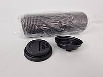 Кришка для склянки паперовий Ф75 (гар) чорна Дніпр (на 250 мл Маєстро) (50 шт.)