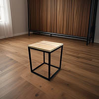 Столик прямоугольный в стиле лофт из металла и натурального дерева(сосна) Украина 600х400х500 GKE-B-45