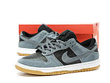 Чоловічі / жіночі кросівки Nike SB Dunk Black Grey Low, чорно-сірі кросівки найк сб данк лов, фото 2