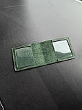 Шкіряна обкладинка для посвідчення ДПСУ зелена, фото 3