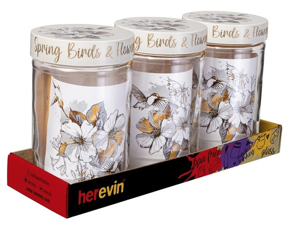 Банка HEREVIN Golden Flower /НАБІР/3х0.66 л (144367-440) TZP140