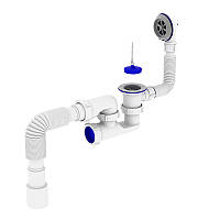 Сифон для ванної Zerix SV-02-A 1 1/2" з ревізією/випуском і переливом (ZX4958)